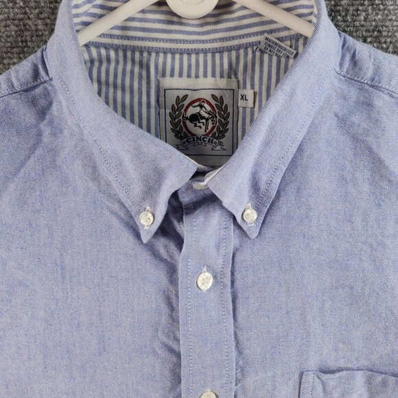 Cinch Other - Cinch Blue Pinpoint Oxford Button Up Shirt XL Long Sleeve Cotton Western Adult